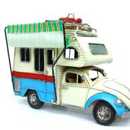 Peanelife Dekoratif Metal Karavan Çerçeveli ,Kumbaralı Tenteli Çok Renkli Biblo