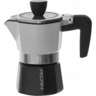 Pedrini Siyah Beyaz Şeffaf Kapaklı 3 Cups Moka Pot