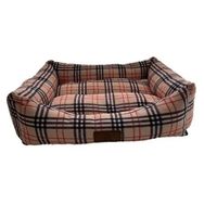 Peggy Lady Krem Ekose 80x60x23 cm Köpek Yatağı