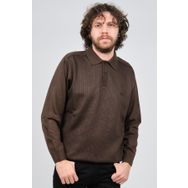 Pelikan 1578417 Kahverengi Desenli Polo Yaka Erkek Kazak