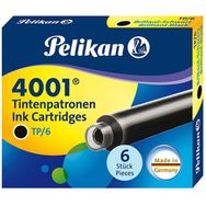 Pelikan 4001 Küçük Siyah 6'lı Dolma Kalem Kartuşu