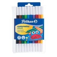 Pelikan 973172 Colorella Duo 10'lu Çift Renkli Keçeli Kalem