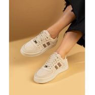 Pembe Potin 001-1005-24 Bej Kahve Kadın Sneaker Ayakkabı