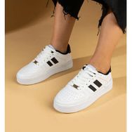 Pembe Potin 001-1005-24 Beyaz Siyah Kadın Sneaker Ayakkabı