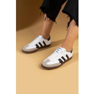 Pembe Potin 001-1009-24 Beyaz Siyah Kadın Sneaker Ayakkabı