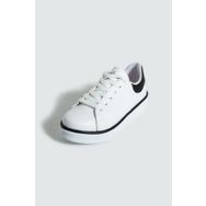 Pembe Potin 001-340-24B Rahat Taban Renk Şeritli Bağcıklı Siyah Beyaz Kadın Sneaker