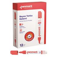 Penmark Kırmızı Renk 12 Adet Beyaz Yazı Tahtası Kalemi