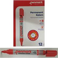 Penmark Kırmızı Renk 12 Adet Permanent Marker Koli Kalemi