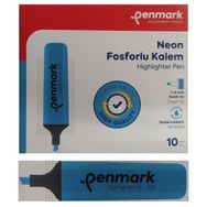 Penmark Neon Mavi Cam Göbeği Renk 10 Adet Fosforlu Kalem