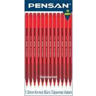 Pensan Büro 1.0 mm 12 Adet Kırmızı Tükenmez Kalem