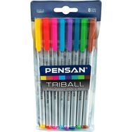 Pensan Triball Renkli 8'li Tükenmez Kalem Set
