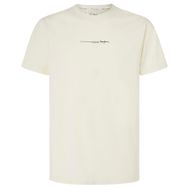 Pepe Jeans Erkek Dave Tee T-Shirt, Bej (Halk White), S