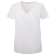 Pepe Jeans Lorette Beyaz Beyaz V Yaka Kadın T-shirt