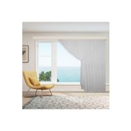 Perhal İnce Çizgili 1-3 Sık Pileli Etekleri Kurşunlu 150x260 cm Tül Perde