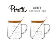 Perotti This İs My Happy Place Capone Kaşıklı ve Bambu Kapaklı Cam Kupa