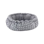 Pet Comfort Sunflower Çift Taraflı Gri Dot Peluş 60 cm Kedi ve Köpek Yatağı