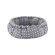Pet Comfort Sunflower Çift Taraflı Gri Dot Peluş 60 cm Köpek Yatağı