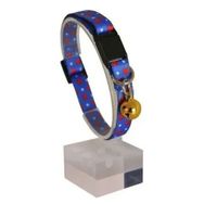 Pet Tag Art 22-30 cm Güvenlik Kilitli Ayarlanabilir Mavi Kırmızı Patili Yumuşak Doku Kedi Boyun Tasması