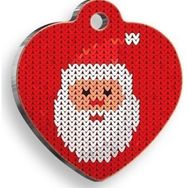 Pet Tag Art 4,2x4,5 cm Christmas Serisi Pixel Santa Kalp Kedi ve Köpek Künyesi