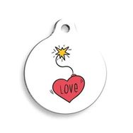 Pet Tag Art Aşk Bombası Yuvarlak Köpek Künyesi
