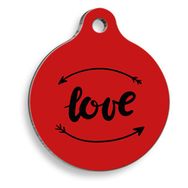 Pet Tag Art Aşk Değiştirir Yuvarlak Kedi ve Köpek Künyesi