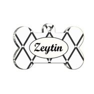 Pet Tag Art Baklava Desenli Kemik Şekilli Köpek Künyesi