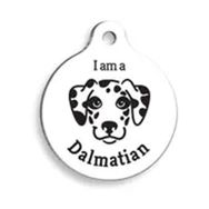 Pet Tag Art Beyaz Dalmaçyalı Yuvarlak Köpek Künyesi