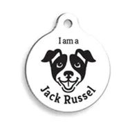 Pet Tag Art Beyaz Jack Russel Yuvarlak Köpek Künyesi