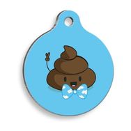 Pet Tag Art Blue Poo Yuvarlak Köpek Künyesi