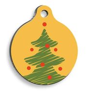 Pet Tag Art Christmas Serisi Art Tree Yuvarlak Kedi ve Köpek Künyesi