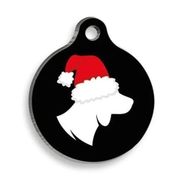 Pet Tag Art Christmas Serisi Beagle Siluet Yuvarlak Köpek Künyesi