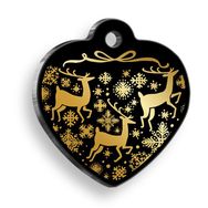 Pet Tag Art Christmas Serisi Blacked Kalp Kedi ve Köpek Künyesi
