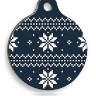 Pet Tag Art Christmas Serisi Black&white Pattern Yuvarlak Köpek Künyesi