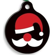 Pet Tag Art Christmas Serisi Cartoon Santa Yuvarlak Kedi ve Köpek Künyesi