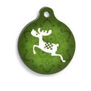 Pet Tag Art Christmas Serisi Deer Yuvarlak Köpek Künyesi