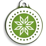 Pet Tag Art Christmas Serisi Green Garnish Yuvarlak Köpek Künyesi