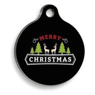 Pet Tag Art Christmas Serisi Merry Christmas Letter Yuvarlak Köpek Künyesi