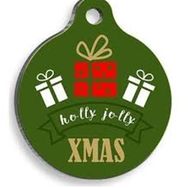 Pet Tag Art Christmas Serisi Merry Xmas Gift Yuvarlak Köpek Künyesi