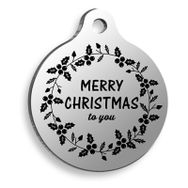 Pet Tag Art Christmas Serisi Merry Xmas to You Yuvarlak Kedi ve Köpek Künyesi