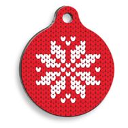 Pet Tag Art Christmas Serisi Pixel Snow Yuvarlak Köpek Künyesi