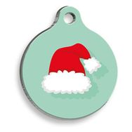 Pet Tag Art Christmas Serisi Santa Hat Comics Yuvarlak Köpek Künyesi