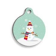 Pet Tag Art Christmas Serisi Snowman Comics Yuvarlak Köpek Künyesi