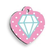 Pet Tag Art Elmas Kalp Pembe Kedi ve Köpek Künyesi