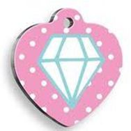 Pet Tag Art Elmas Kalp Pembe Medium 3.2x3.5 cm Kedi Ve Köpek Künyesi