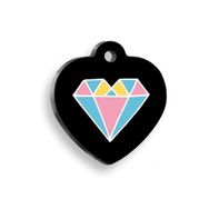 Pet Tag Art Elmas Kalp Siyah Köpek Künyesi