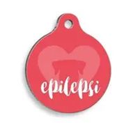 Pet Tag Art Epilepsi Kırmızı Yuvarlak Köpek Künyesi