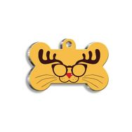 Pet Tag Art Glasses Cat Kemik Şekilli Köpek Künyesi