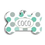 Pet Tag Art Happy Dots Kemik Şekilli Köpek Künyesi