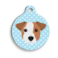 Pet Tag Art Irklara Özel Seri Puantiyeli Jack Russel Yuvarlak Köpek Künyesi