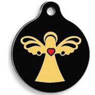 Pet Tag Art Kalpli Melek Yuvarlak Large 3.8 cm Kedi Ve Köpek Künyesi